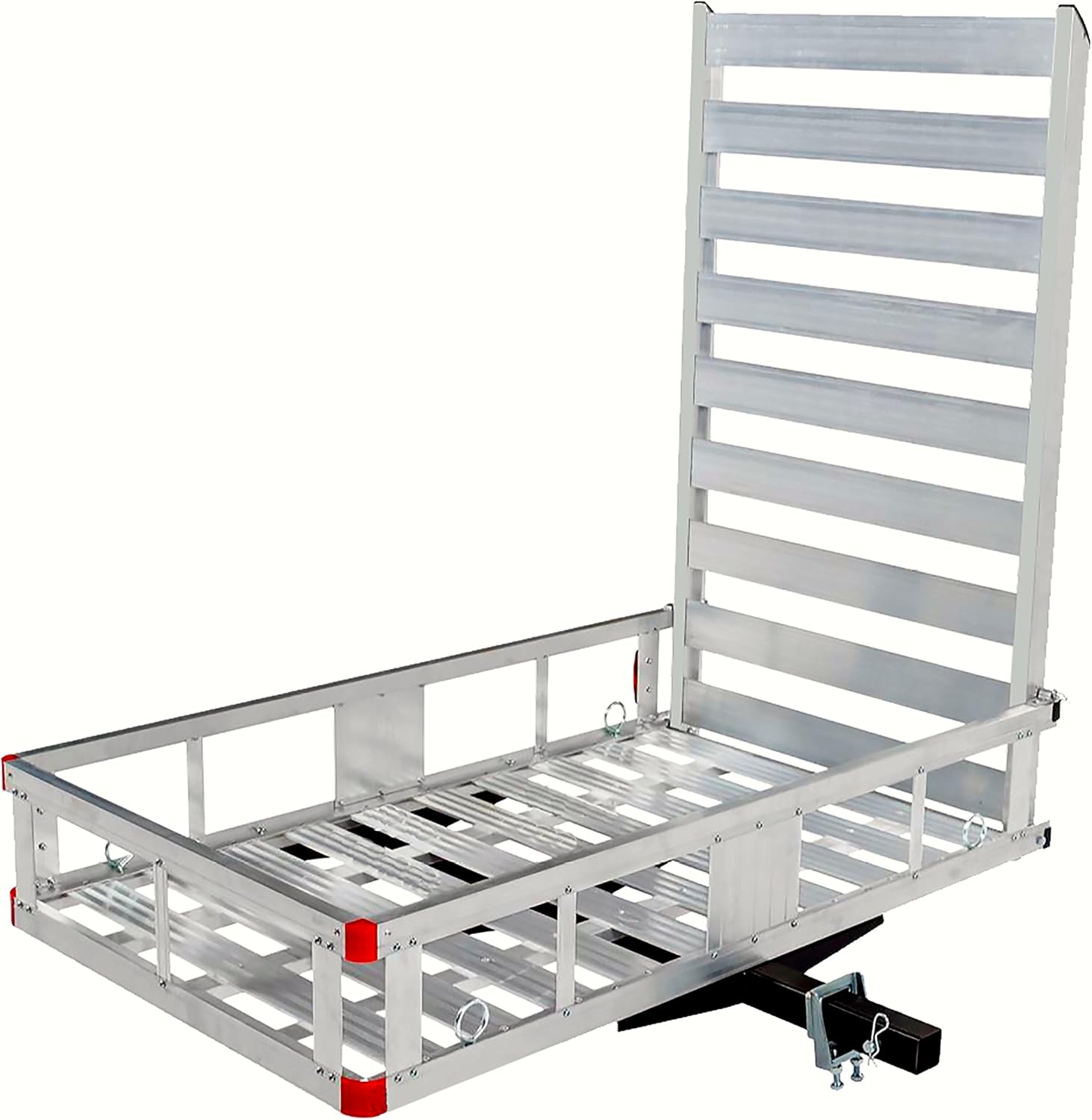 MaxxHaul 80779 50" x 29.5" Trailer Hitch Mount Aluminum Cargo Carrier With High Side Rails With 47" Ramp For RV's, Trucks, SUV's, Vans, Cars - 500 lb. Capacity