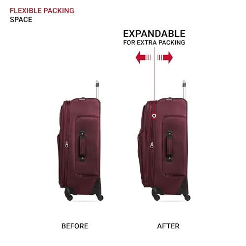 SwissGear Sion Softside Expandable Luggage, Black, Checked-Large 29-Inch