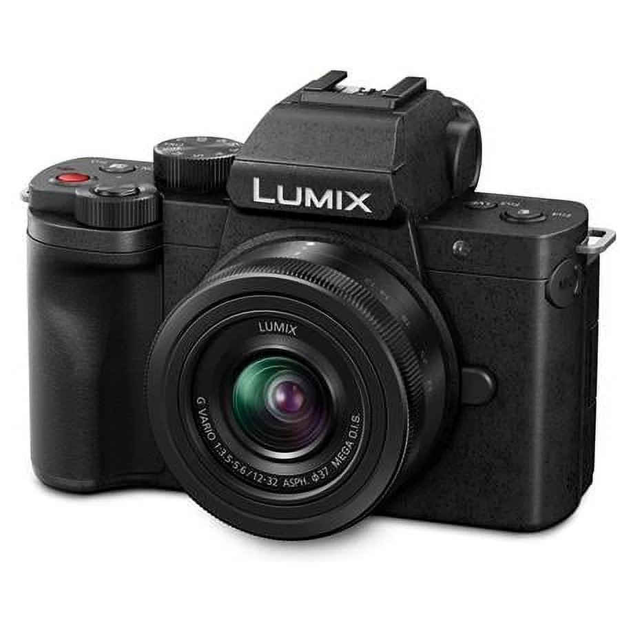 Lumix DC-G100 Mirrorless Camera Black with G Vario 12-32mm f/3.5-5.6 AS Lens - Bundle With 64GB SDHC Card, Soulder Bag, Spare Battery, Compact Charger, 37mm UV Filter, PC Software, And More