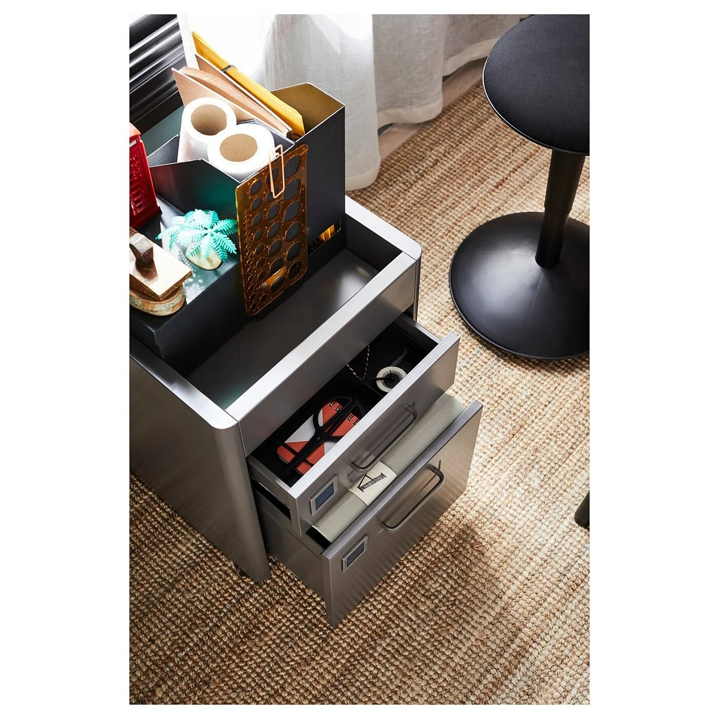 IKEA - ID?SEN Drawer Unit on Casters, Dark Gray, 16 1/2x24