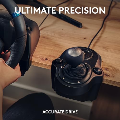 Logitech G923 Racing Wheel and Pedals, TRUEFORCE up to 1000 Hz Force Feedback, Gaming Steering Wheel PS5, PS4, PC, Mac, Genuine Leather- Black