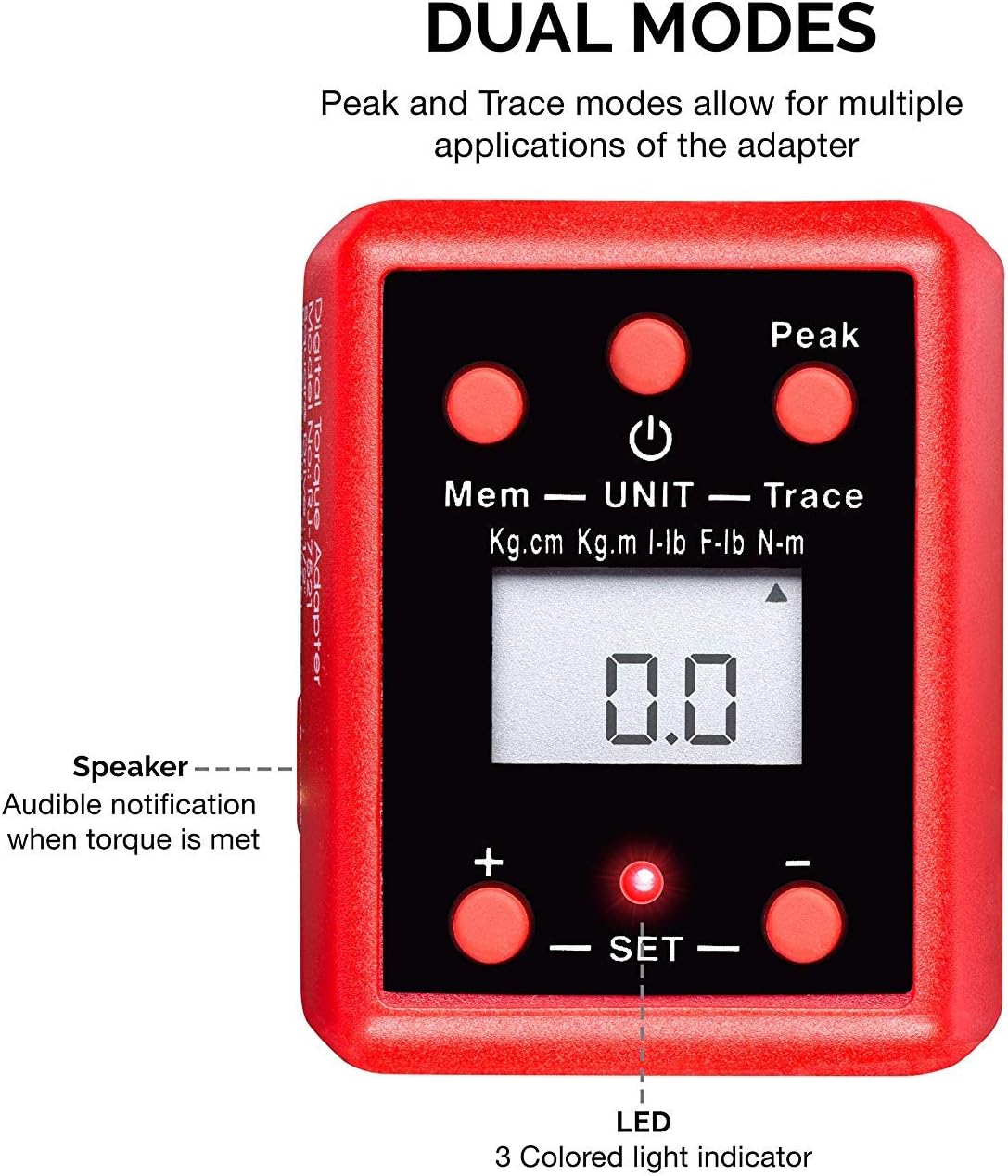 Neiko 20741A Digital Torque Adapter, 1/2" Drive | 29.5-147.5 Foot-Pound | Audible Alert Pack of 2