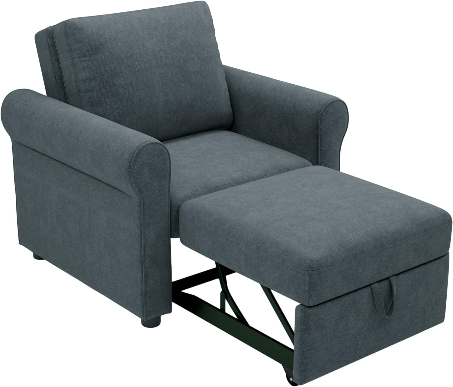 Pull Out Sleeper Chair Convertible Chair To Bed 3-In-1 Single Sofa Bed, Dark Blue
