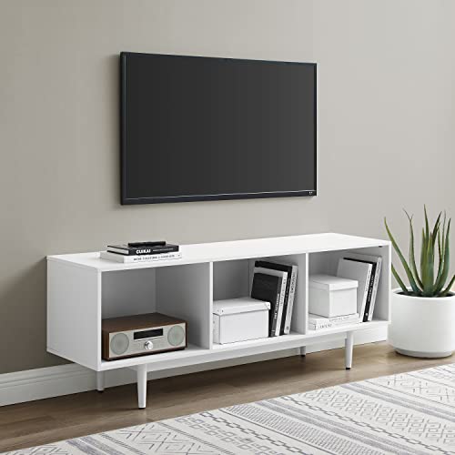 Crosley Furniture Liam Mid-Century Record Storage Console Cabinet, Large, Black