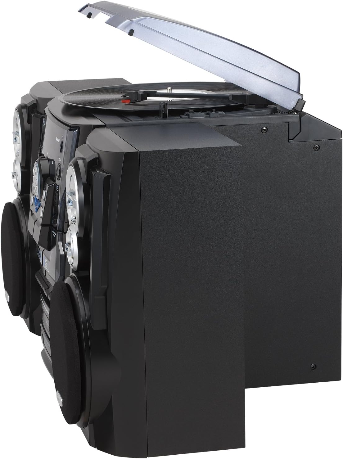 Jensen JMC1250 Bluetooth 3-Speed Stereo Turntable and 3 CD Changer with Dual Cassette Deck (JMC-1250)