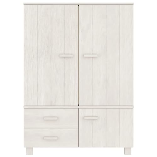 vidaXL Solid Pinewood Wardrobe Dark Gray with Ample Storage Space, Sturdy Construction and Smooth Sliding Drawers