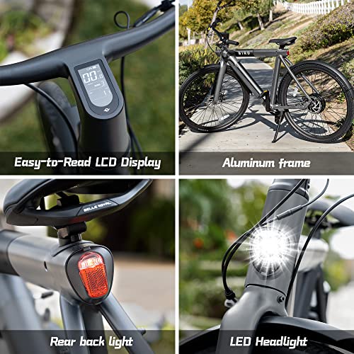 Bird Electric Bike for adults 500W Motor, 28" Mens EBike tp to 50MI - 36V Removable Battery, LCD Display, Disc Brake, manual throttle, Adults Electric Commuting Mountain Bicycle belt drive Black