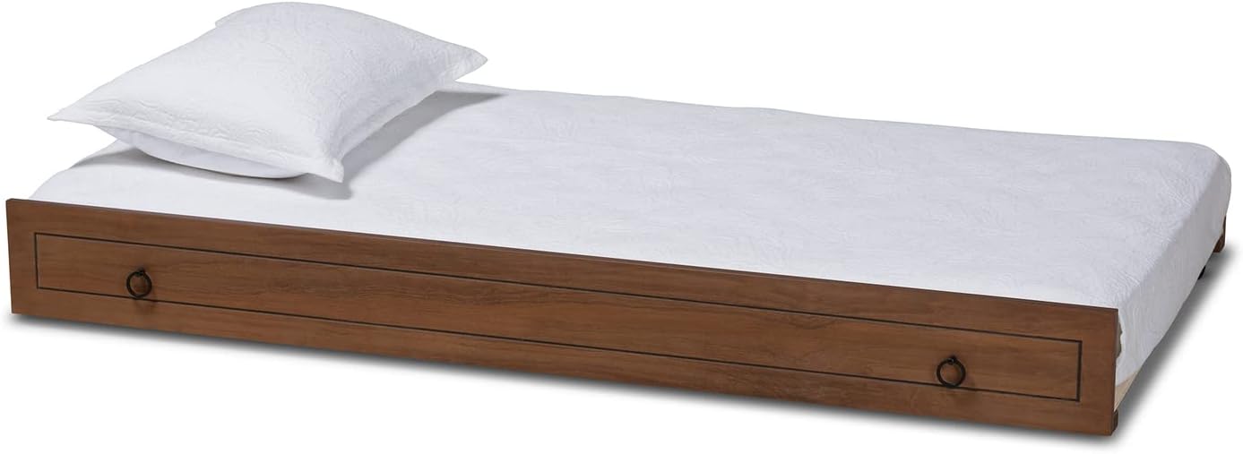 Baxton Studio Alya Classic Traditional Farmhouse Walnut Brown Finished Wood Twin Size Daybed