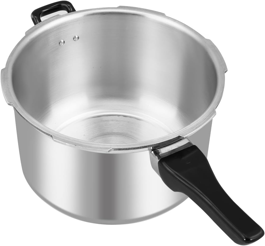 8QT Aluminum Pressure Cooker Thickened Pressure Cooker with Pressure Regulator Fast Cooking Universal Gas Induction Cooker 2-3 Members Use