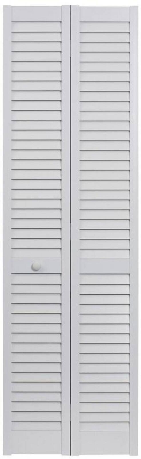 Seabrooke PVC Louvered Bifold DOOR, White, Size: 32 inch x 80 inch