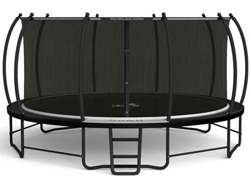 BCAN 8FT 10FT 12FT 14FT 15FT 16FT Recreational Trampoline with Enclosure for Kids Adults, ASTM Approved, Outdoor Trampolines with Ladder for Kids