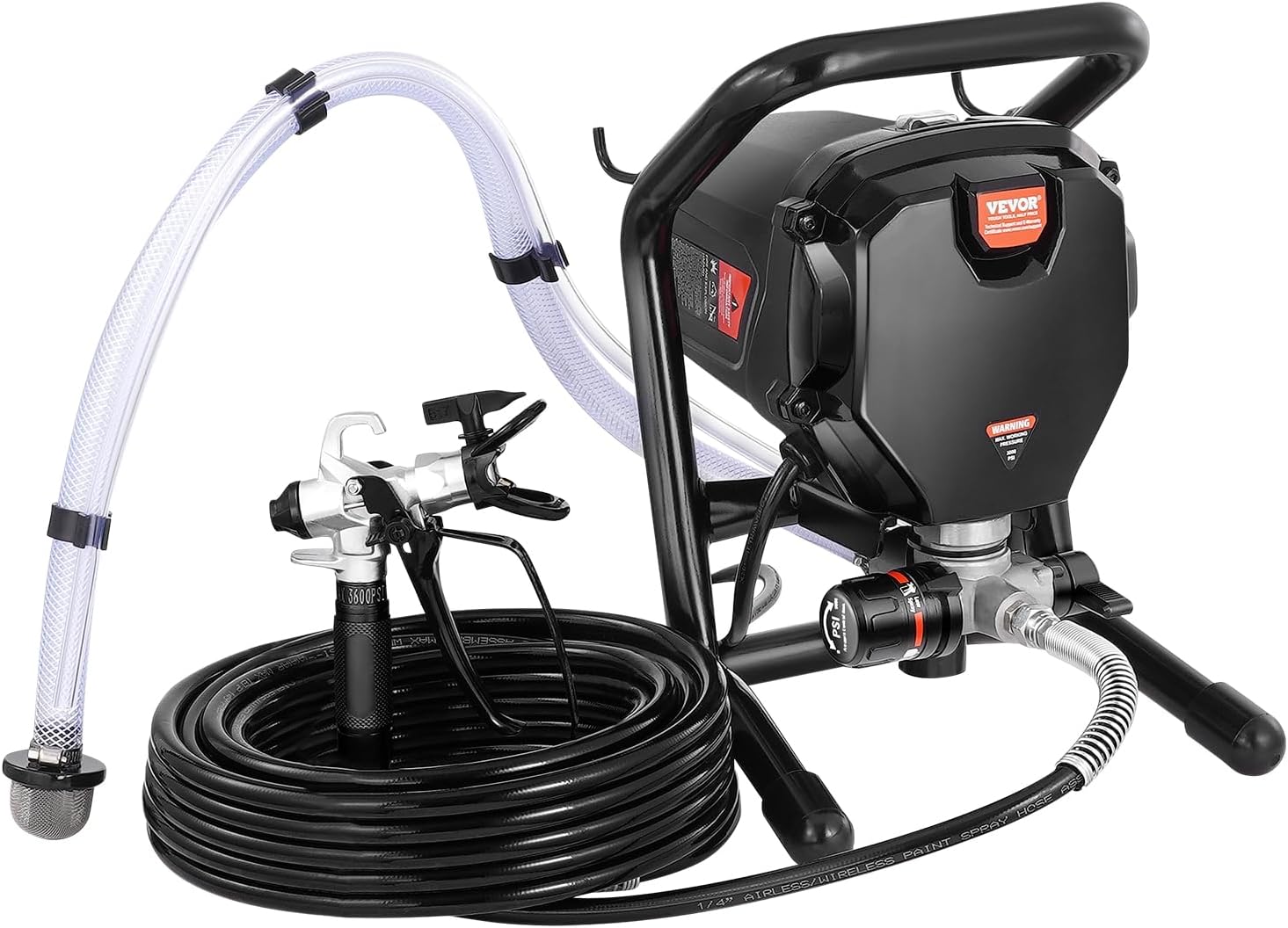 VEVOR Stand Airless Paint Sprayer, 3000PSI 750W Efficient Electric Airless Sprayer,for Home Interior and Exterior Furniture and Fences, Handheld Paint Sprayers, Fine and Even Painting Effect