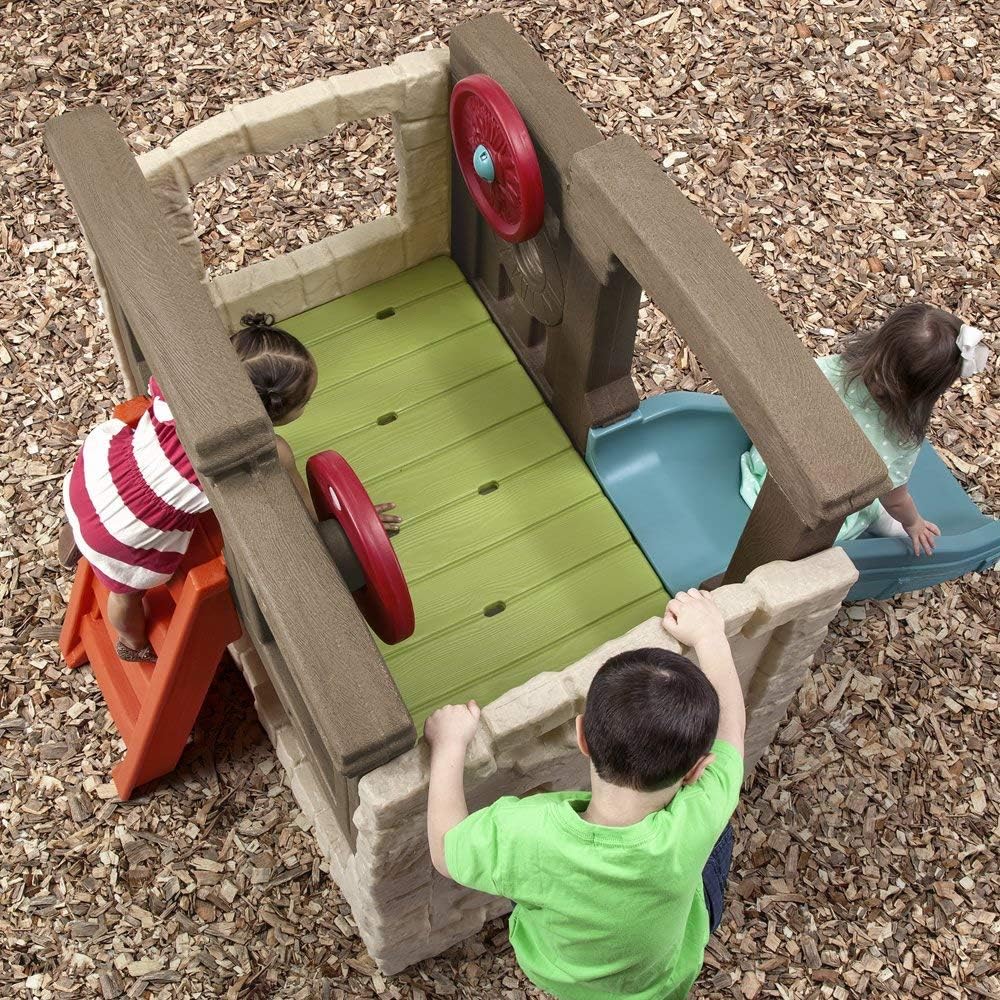 Step2 Naturally Playful Woodland Climber - Kids Durable Plastic Slides and Climbers, Multicolor