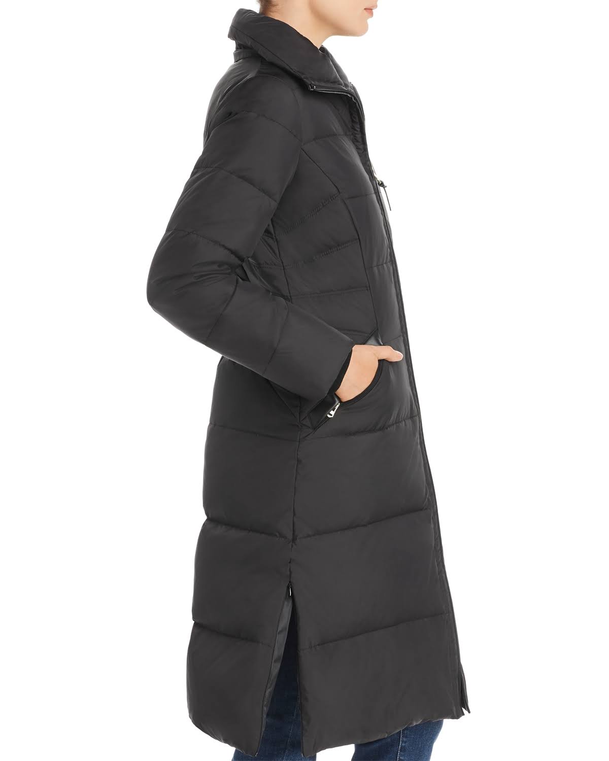 Cole Haan Faux Fur-Trim Puffer Coat Medium / Black