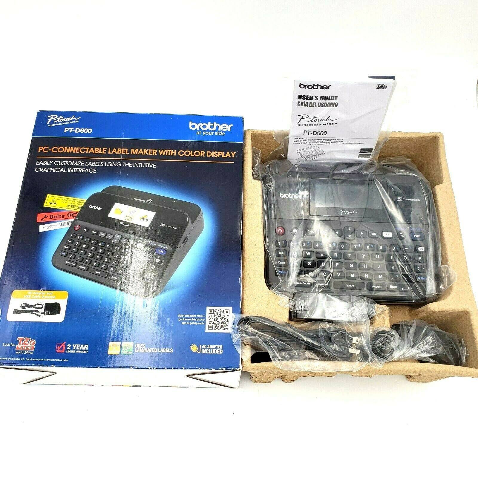 Brother P-Touch PT-D600 Monochrome Thermal Transfer Label Printer - Black/Dark Gray