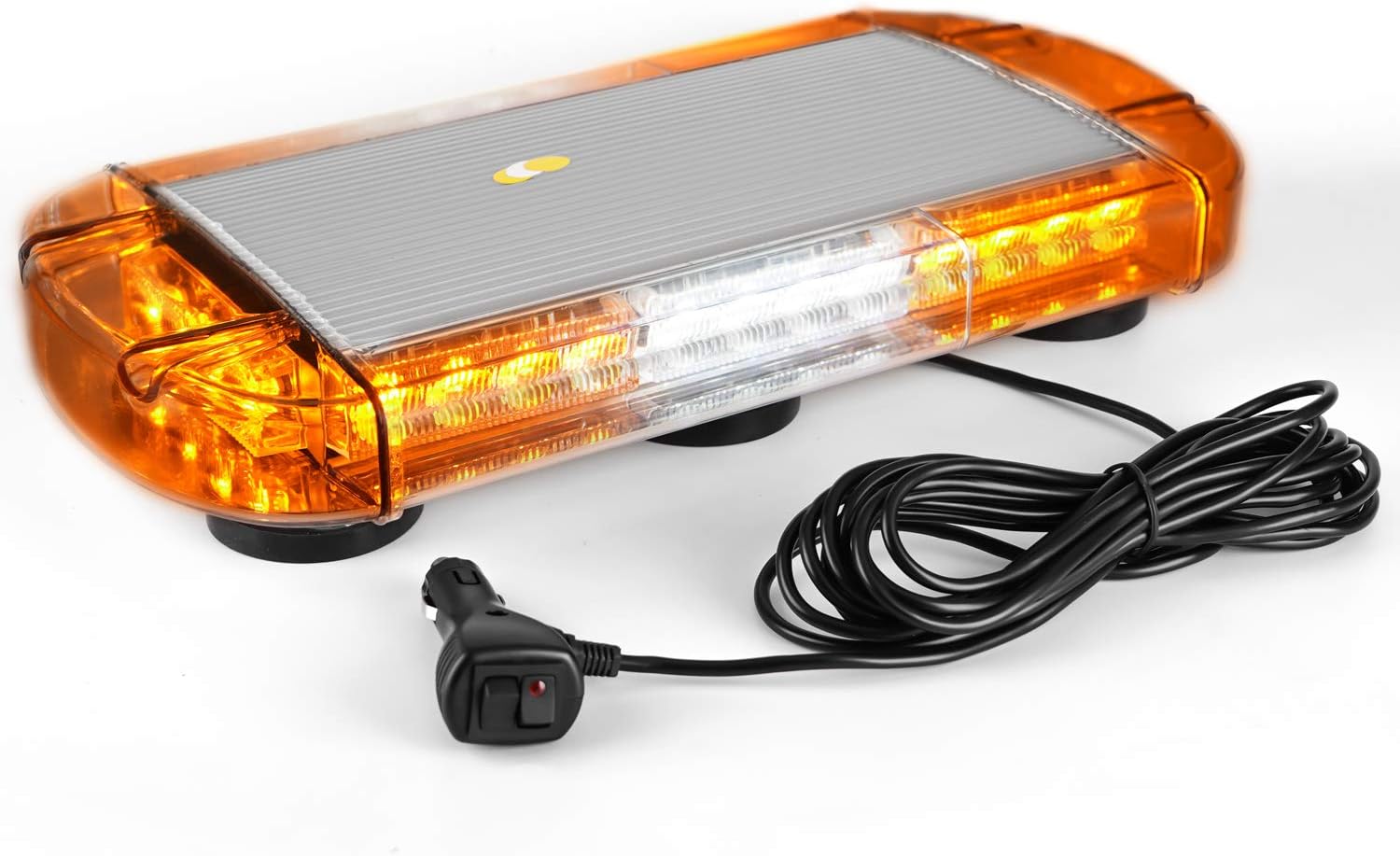 VKGAT 17 Inch 32 LED Roof Top Strobe Lights, Emergency Hazard Warning Safety Flashing Strobe Light Bar for Truck Car Vehicle, With Strong Magnet Base (Amber)