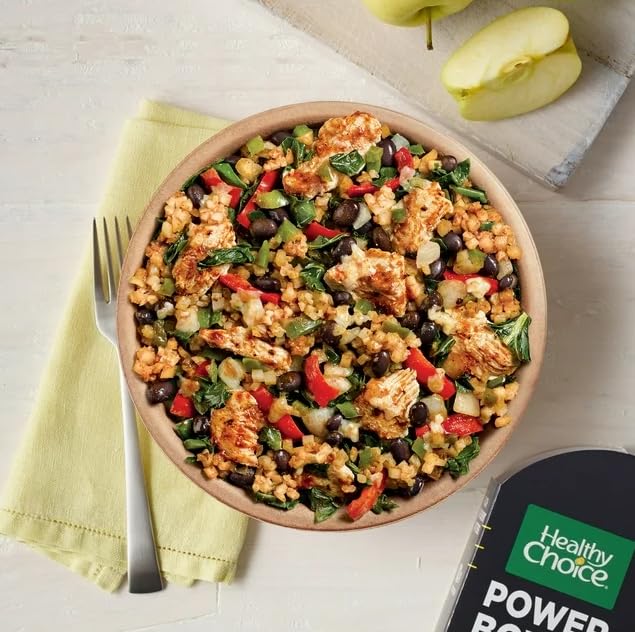 Healthy Choice Power Bowls Spicy Black Beans Chicken & Riced Cauliflower Frozen Meal, 9.25 oz - Pack of 6
