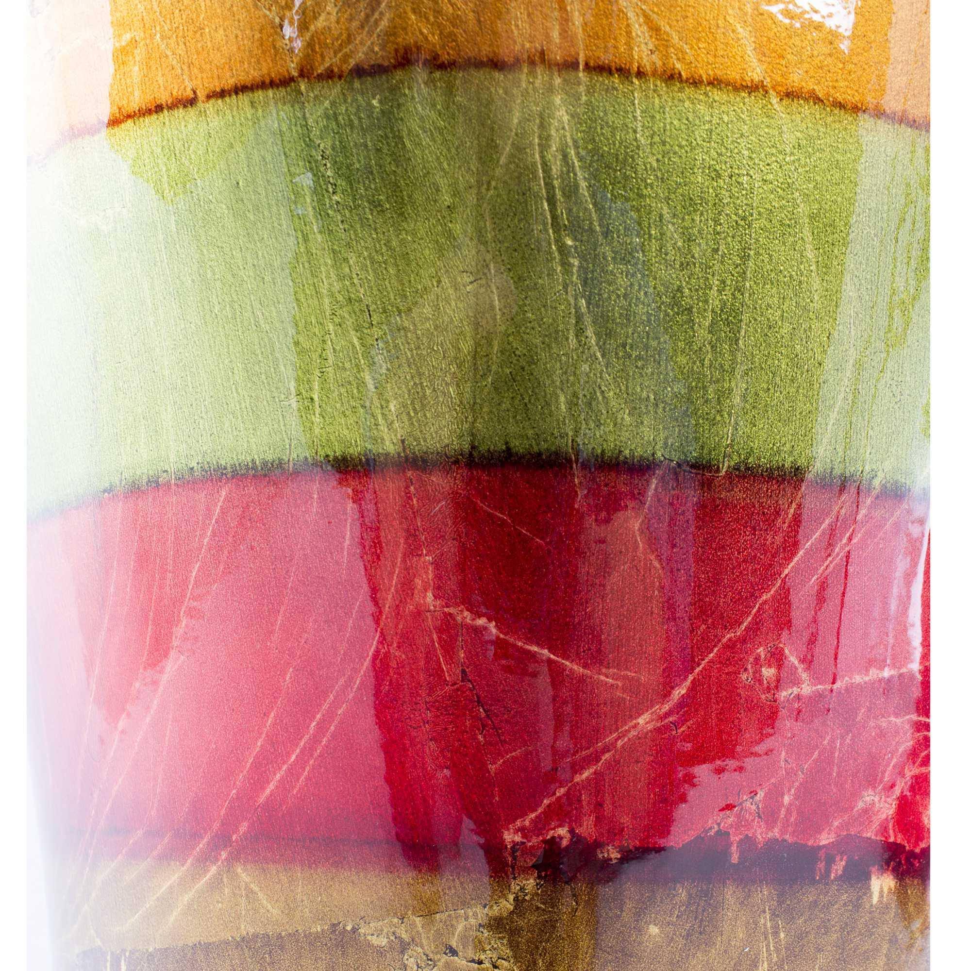 Red and Orange Ceramic Ombre Lacquered Ceramic Vase