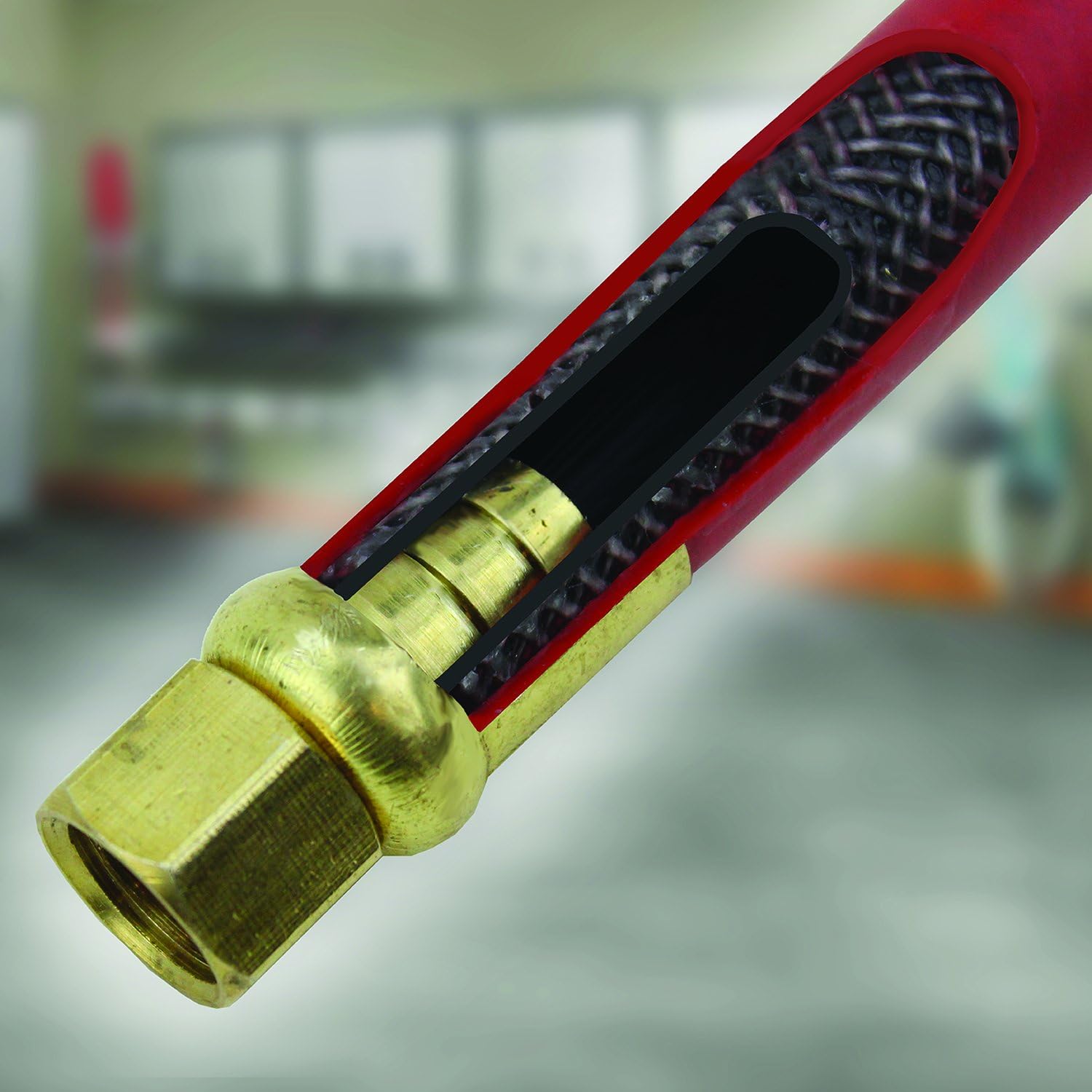 Milton 2760-50D Steel Dual Arm Auto-Retractable Air Hose Reel and 3 ft. Rubber Hose