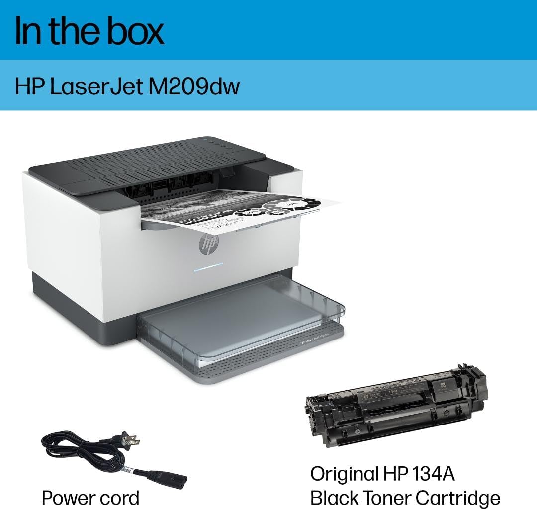 HP LaserJet M209dw Wireless Printer, Print, Fast speeds, Easy setup, Mobile printing, Best for small teams