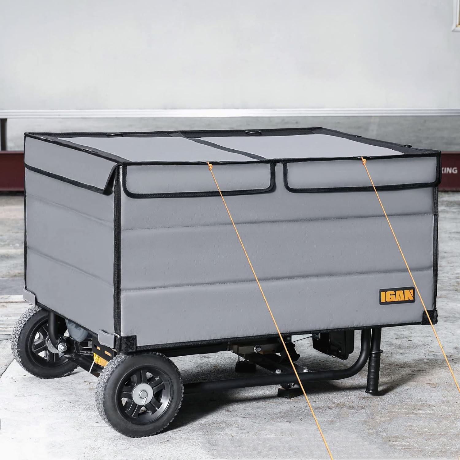 IGAN Generator Tent Running Cover Pro, Ultra Heavy Duty Tarpaulin Enclosure with Windproof Kit, Portable All-Weather Generator Rain Shelter for Most 3500w-12000w generators, Gray-2
