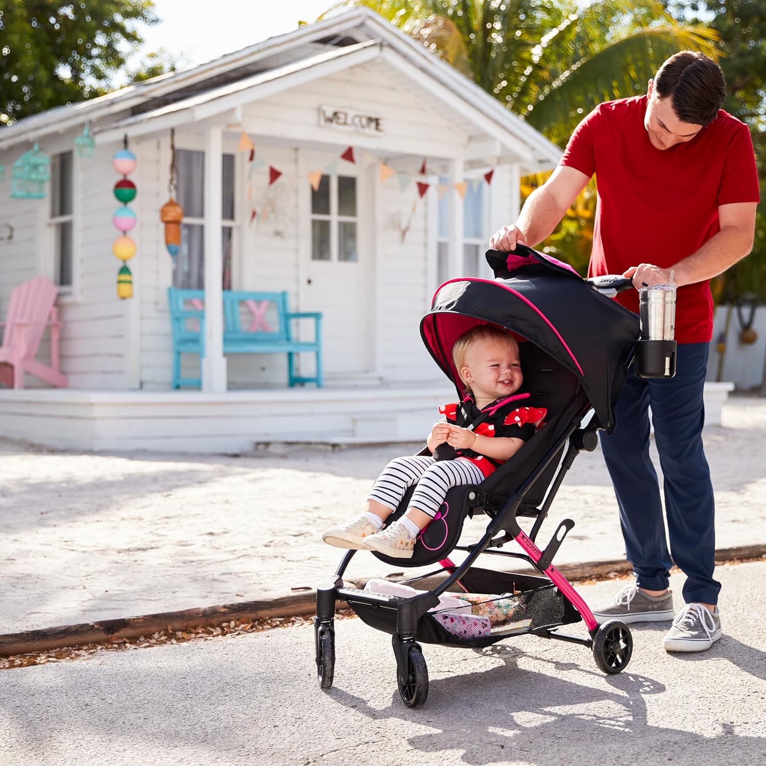 Disney Minnie Mouse Teeny Ultra Compact Stroller, Let's Go Minnie!