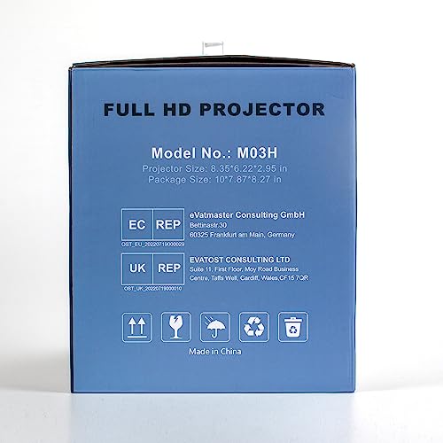 Mini Projector, VOPLLS 1080P Full HD Supported Video Projector, Portable Outdoor Home Theater Movie Projector, 50% Zoom, Compatible with HDMI, USB, AV, Smartphone/Tablet/Laptop/PC/TV Box