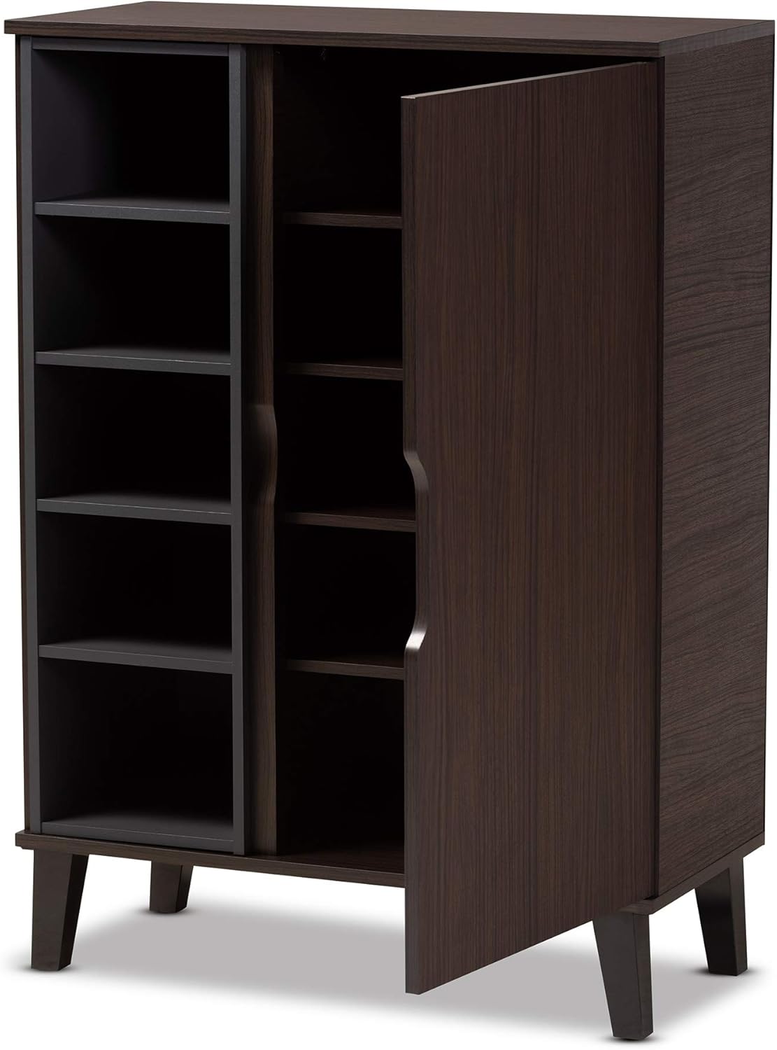Baxton Studio Shoe Racks, Dark Brown/Grey