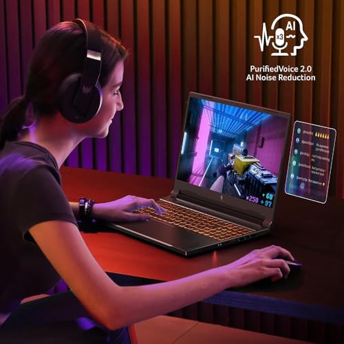 acer Nitro V 16 Gaming Laptop, AMD Ryzen 7 8845HS Octa-Core, NVIDIA GeForce RTX 4060 Laptop, 64GB DDR5 RAM, 4TB SSD, 16" WUXGA 165Hz, Wi-Fi 6E, Backlit KB, with Lifetime Office Pro & Windows 11 Pro