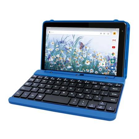 RCA Voyager Pro+ 7 inch Touchscreen Android 10 Go Tablet with Keyboard Case, 2GB Ram 16GB Storage, Front-Facing Camera, Blue