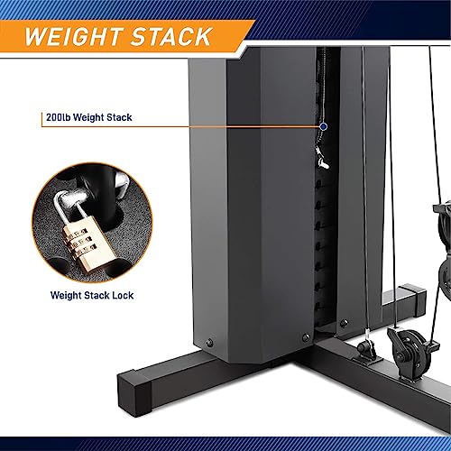 Marcy Multifunctional Workout Station 100lbs to 200lbs Stack Home Gym for Weightlifting and Bodybuilding
