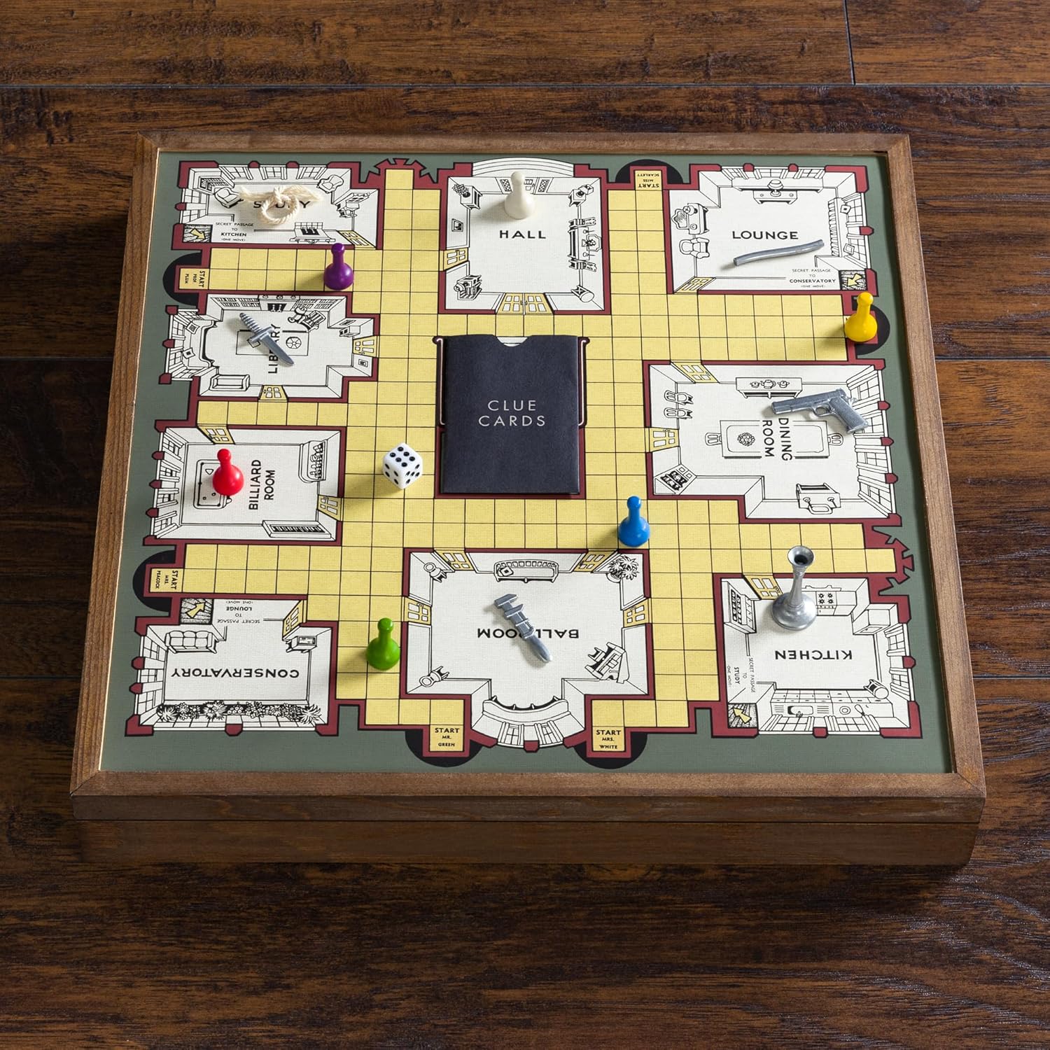 WS Game Company Monopoly and Clue 2-in-1 Deluxe Vintage Edition