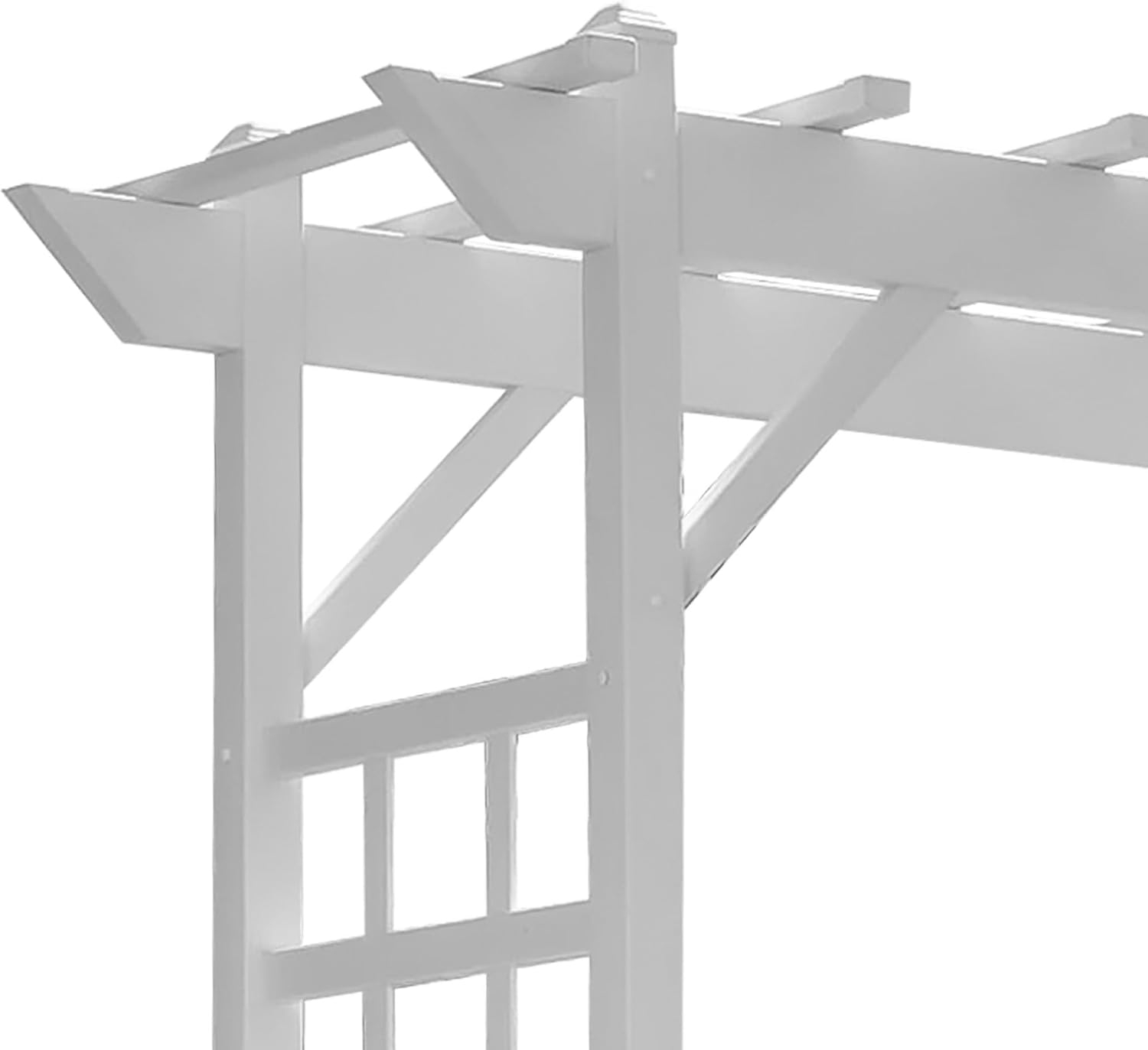 Dura-Trel Providence Arbor, 64 by 85 Inch PVC Patio Garden Arch, Outdoor Lattice Frame Decoration or Trellis for Climbing Plants, White