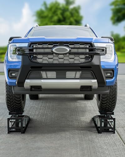 Hydraulic Car Ramps, 4-Position Adjustment, 5T 11000lbs Low Profile Car Lift Service Ramps Truck Trailer Garage,Height Hydraulic Vehicle Ramps, Lift Height 11.61-16.21 inches