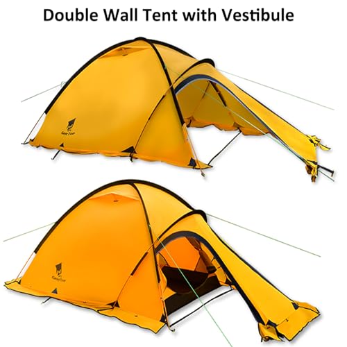 Geertop Portable 2 Person 4 Season Tent Waterproof Backpacking Tent Double Layer All Weather for Camping Hiking Travel Climbing Mountaineering - Easy Set Up