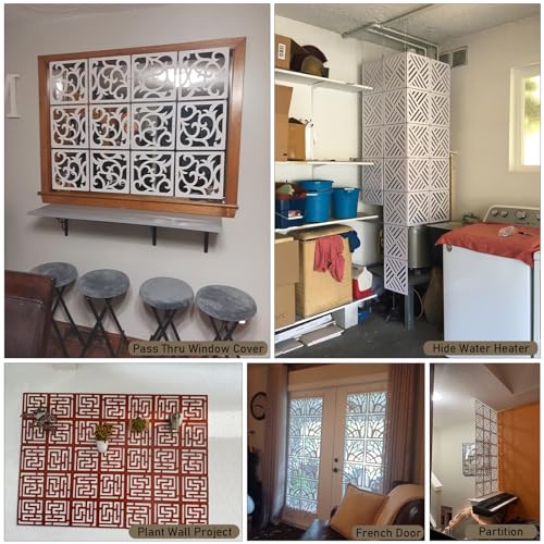Privacy Screen Room Divider Room Divider Dining Area Kitchen Accent Hanging Panels, Hollow Out Design Wall Art, Partition Screen Separator for Restaurant Office Entry