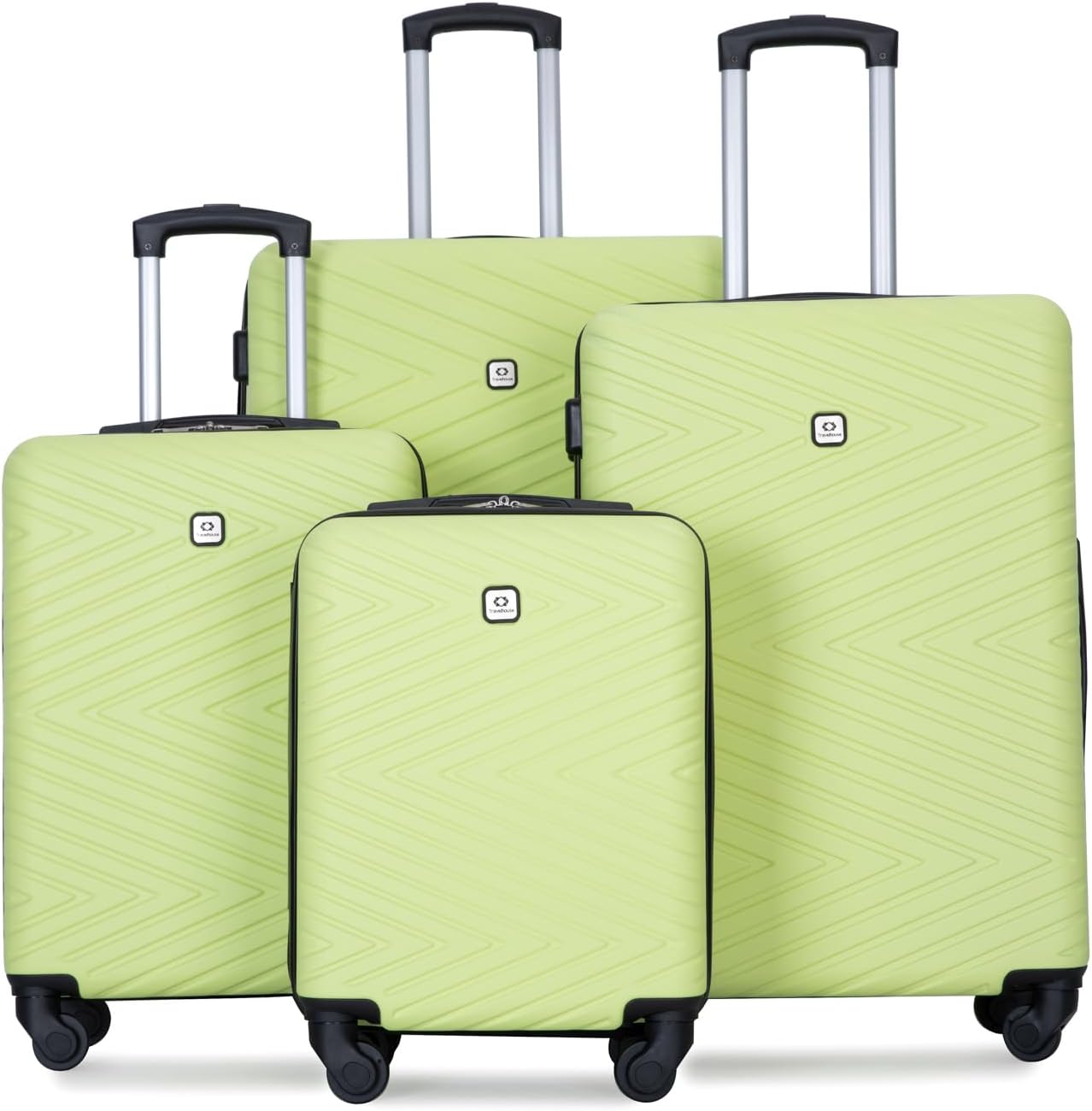 4 Piece Luggage Sets Travel Suitcase, Large Capacity Lightweight Luggage Sets with TSA Lock & Spinner Wheels, Clearance Carry On Luggage Suitcase Set (GREEN, 4 piece luggage set)
