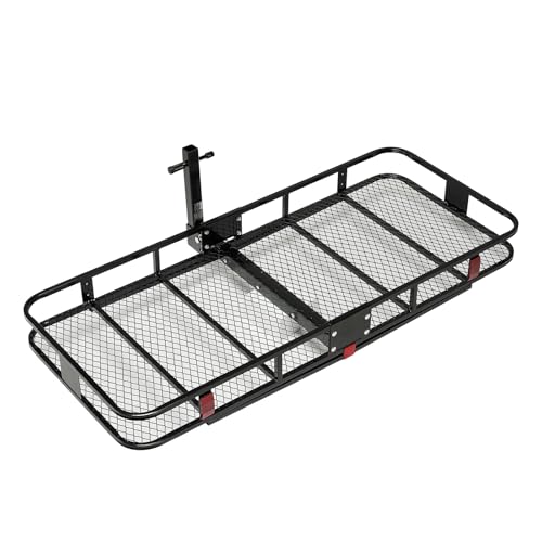 VEVOR 70" x 30" x 6", Hitch Cargo Carrier, 500 lbs Capacity with Nighttime Reflective Reminder, Folding Hitch Mount Cargo Carrier Basket with Hitch Lock for 2" Receiver, Fit for SUVs