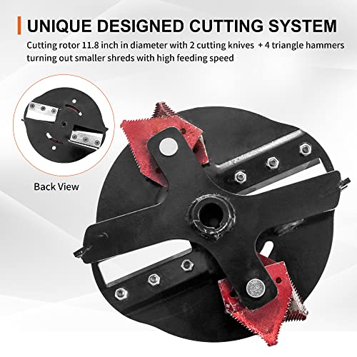 C30 Wood Chipper Shredder Mulcher 7 HP 212cc Heavy Duty Rotor Engine Gas Powered 3 inch Max Wood Diameter Capacity 20:1 Reduction Ratio