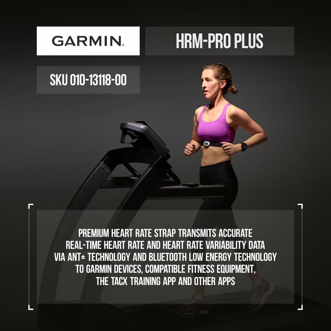 Wearable4U - Garmin HRM-Pro Plus Premium Chest Strap Heart Rate Monitor, Captures Running Dynamics with E-Bank Bundle