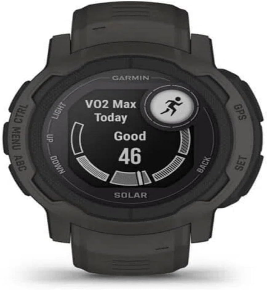 Garmin Instinct 2 Solar, GPS Outdoor Watch, Solar Charging Capabilities, Multi-GNSS Support, Tracbak Routing, Graphite