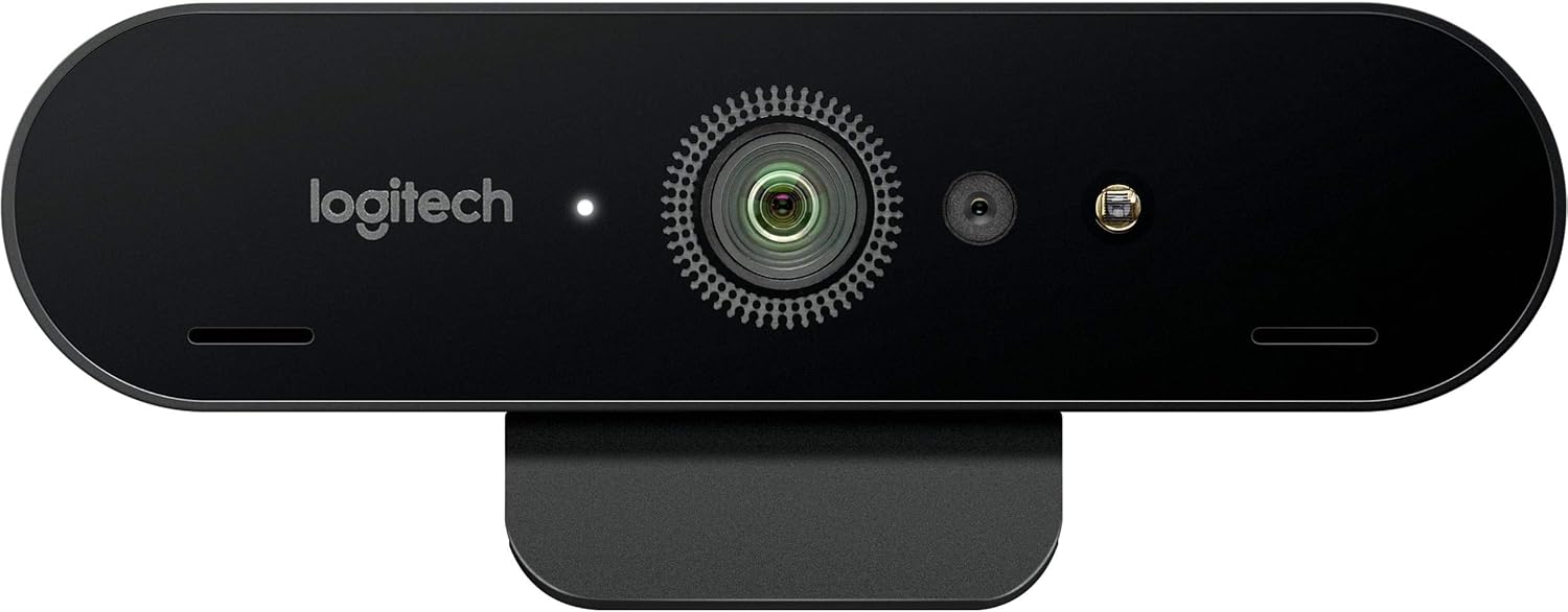 Logitech BRIO UHD 4K Webcam: (960-001105) with RightLight 3 and HDR Technology + Bundle Kit
