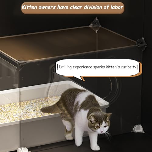 Cat Cage with Cat Litter Box, Large 2/3 Tier Cat Playpen Cat Kennels, Indoor Cat Playpen for Small Animal, Exercise Place Ideal for 1-3 Cat, 49