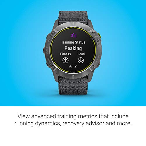 Garmin Enduro, Ultraperformance Multisport GPS Watch with Solar Charging Capabilities, Battery Life Up to 80 Hours in GPS Mode, Carbon Gray DLC Titanium with Black UltraFit Nylon Band (Renewed)