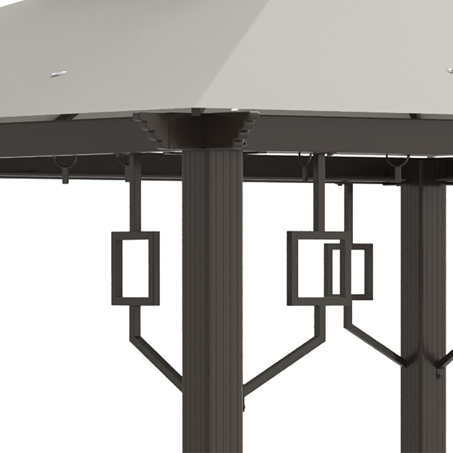 Outsunny 10' x 10' Patio Gazebo, Double Roof Outdoor Gazebo with Privacy Curtains, Mesh Netting, Aluminum Frame Outdoor Canopy Shelter, Cream White