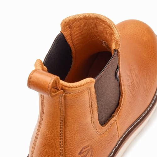 SUREWAY 6” Mens Western Work Boots for Men-Soft Toe,Goodyear Welt,Extremely Comfortable Durable Proved,Superior Oil/Slip Resistant,Thicker Leather,Slip on Work Boots/Shoes for Men,EH Safety Industrial Construction Boots