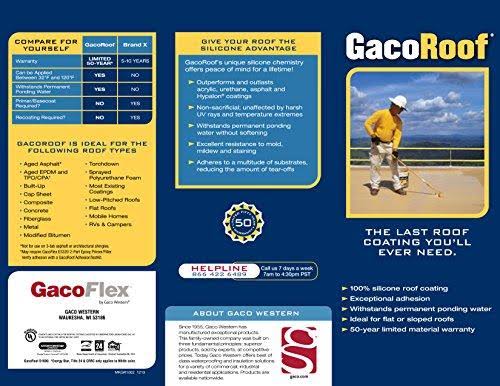 Gaco Roof Silicone Roof Coating 5 Gallon Medium Blue
