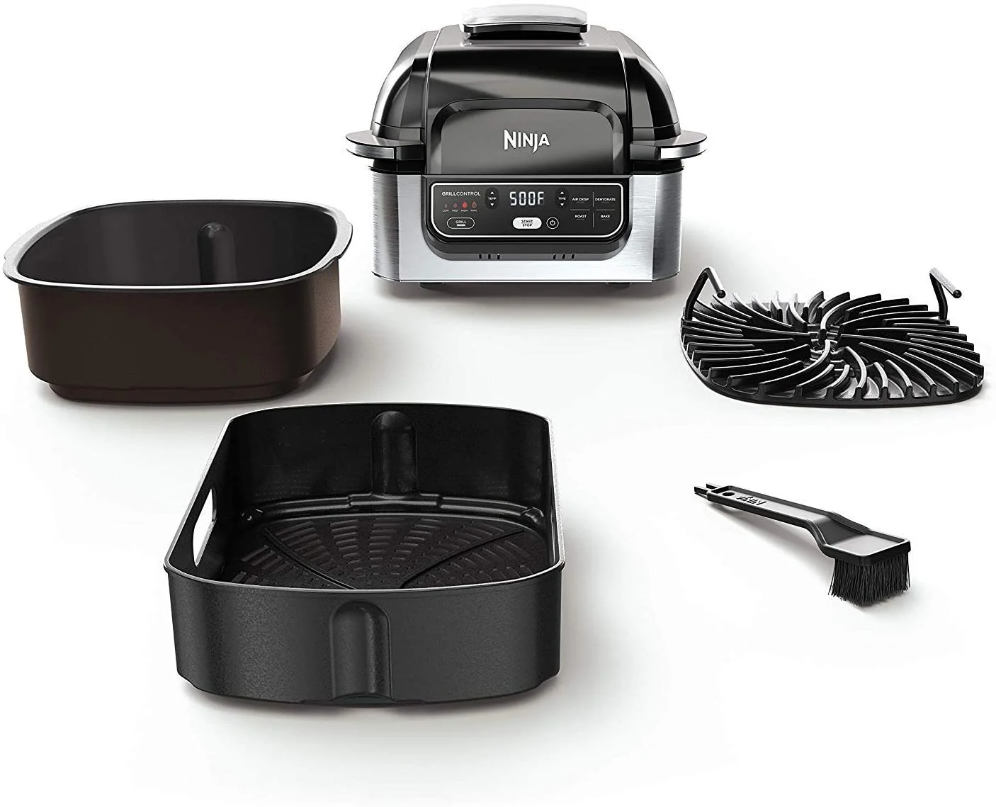 Restored Ninja Foodi 5in1 Indoor Grill with Air Fry, Roast, Bake & Dehydrate (AG302) (Refurbished)