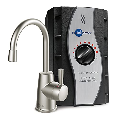 InSinkErator HOT250 Instant Hot Water Dispenser System, Single-Handle Faucet in Satin Nickel with 2/3-Gallon Stainless Steel Tank, H250SN-SS