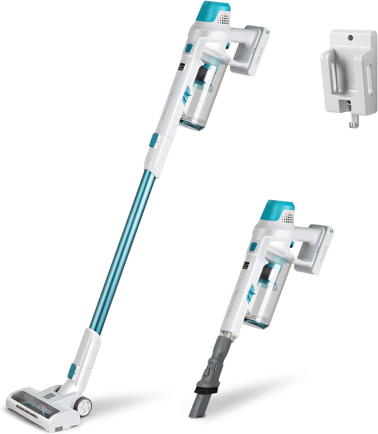 Kenmore Elite DS4090 Brushless Cordless Stick Vacuum Lightweight Vacuum Cleaner 2-Speed Power Suction LED Headlight 2-in-1 Handheld Vacuum for Hardwood Floor, Carpet & Pet Hair